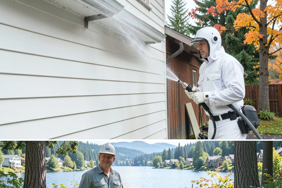 Roof Maintenance Cleaning in Milton, King County, WA - Twice-yearly visits in spring and fall keep the roof ahead of the region's relentless growth cycle.