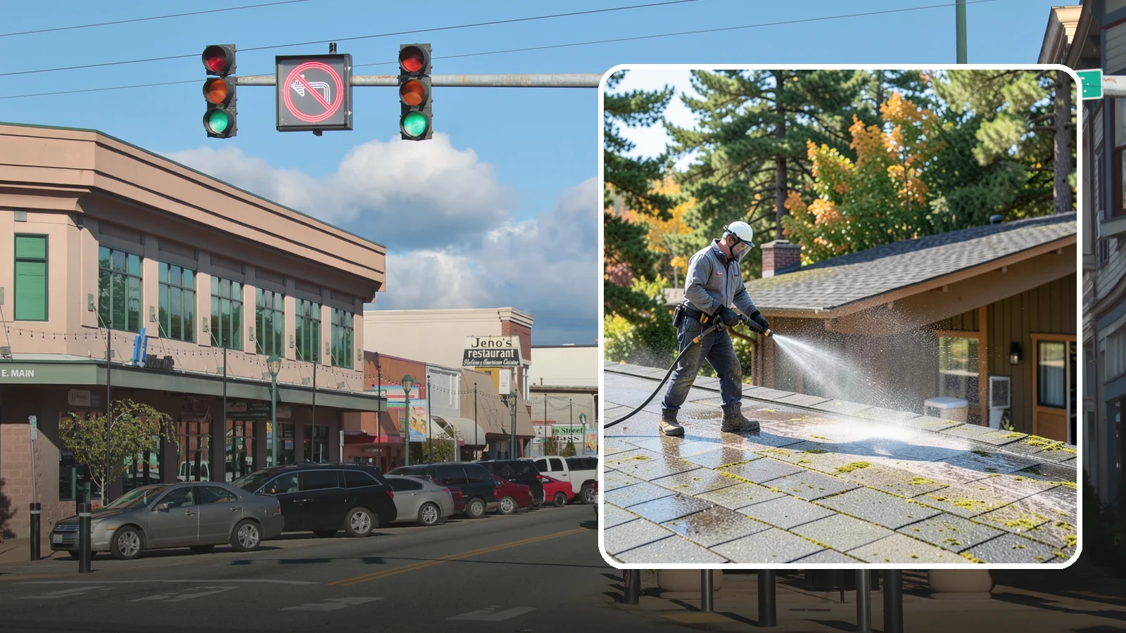 Roof Maintenance Cleaning in Monroe, Snohomish County, WA - A recurring roof maintenance cleaning that keeps moss, algae, and debris in check across Washington's long wet season.