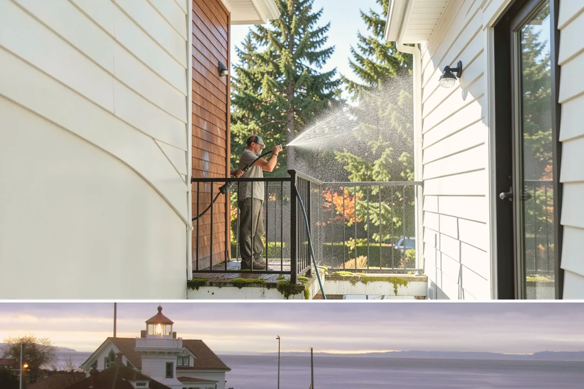 Roof Maintenance Cleaning in Mukilteo, Snohomish County, WA - Twice-yearly visits in spring and fall keep the roof ahead of the region's relentless growth cycle.