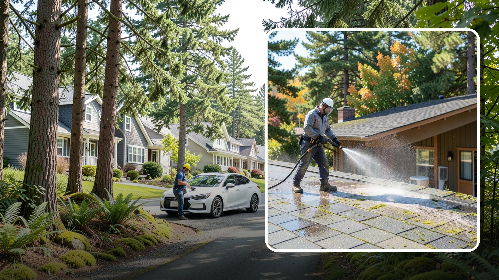 Roof Maintenance Cleaning in Normandy Park, King County, WA - A recurring roof maintenance cleaning that keeps moss, algae, and debris in check across Washington's long wet season.