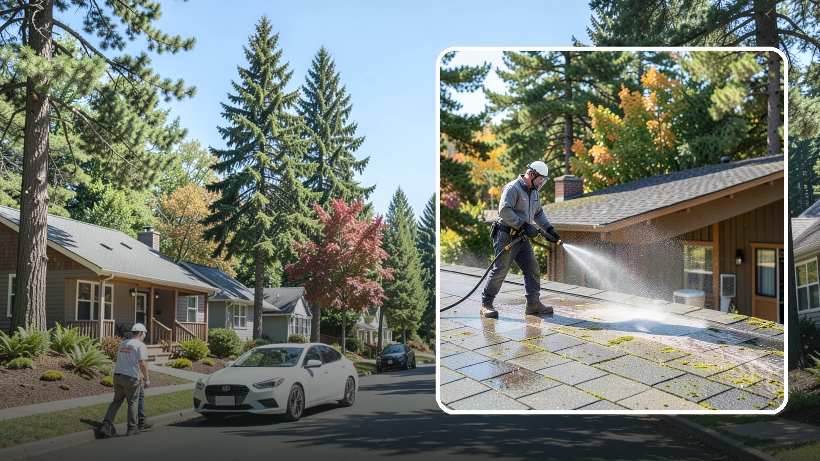 Roof Maintenance Cleaning in Orting, Pierce County, WA - A recurring roof maintenance cleaning that keeps moss, algae, and debris in check across Washington's long wet season.