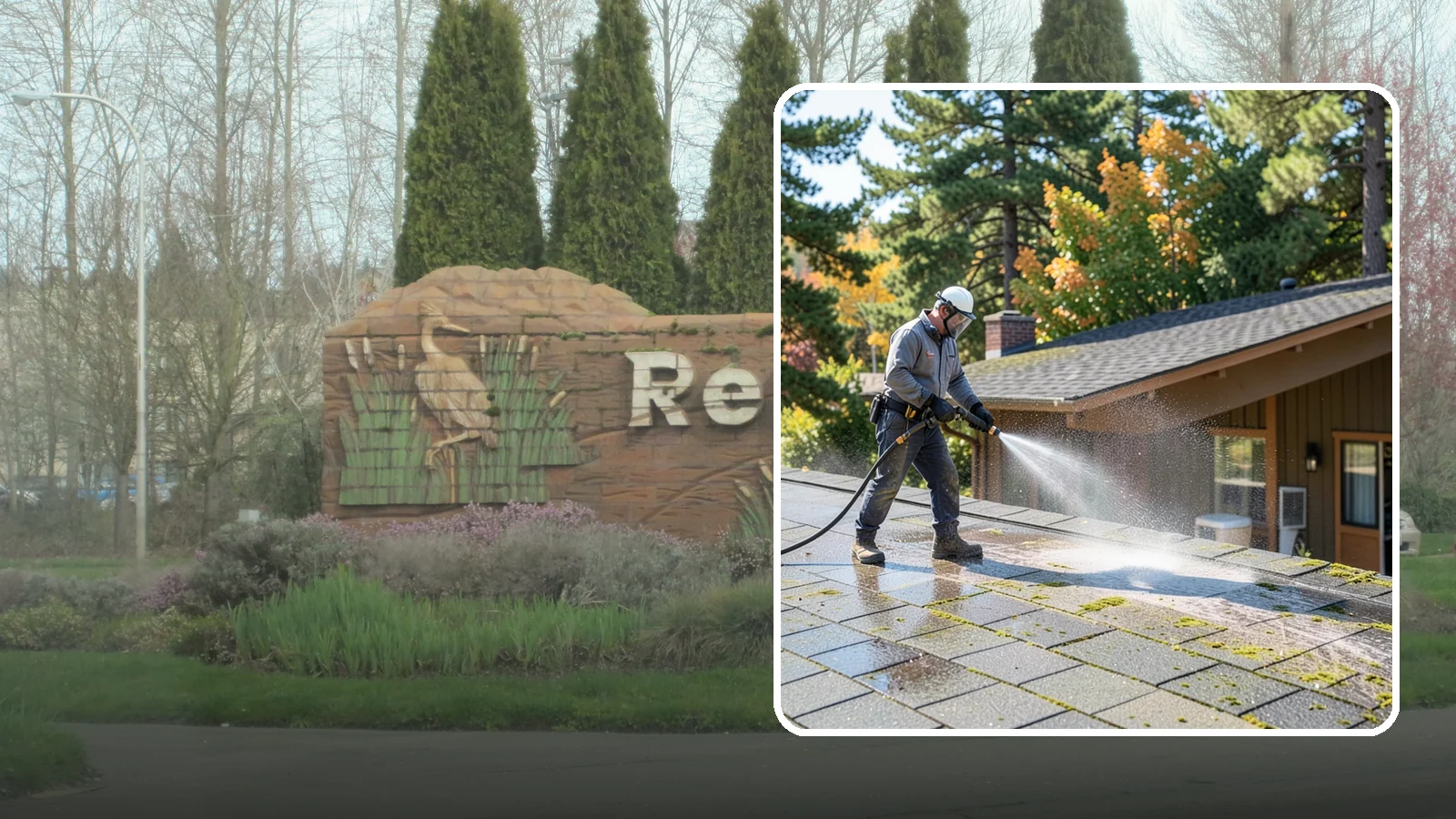 Roof Maintenance Cleaning in Renton, King County, WA - A recurring roof maintenance cleaning that keeps moss, algae, and debris in check across Washington's long wet season.