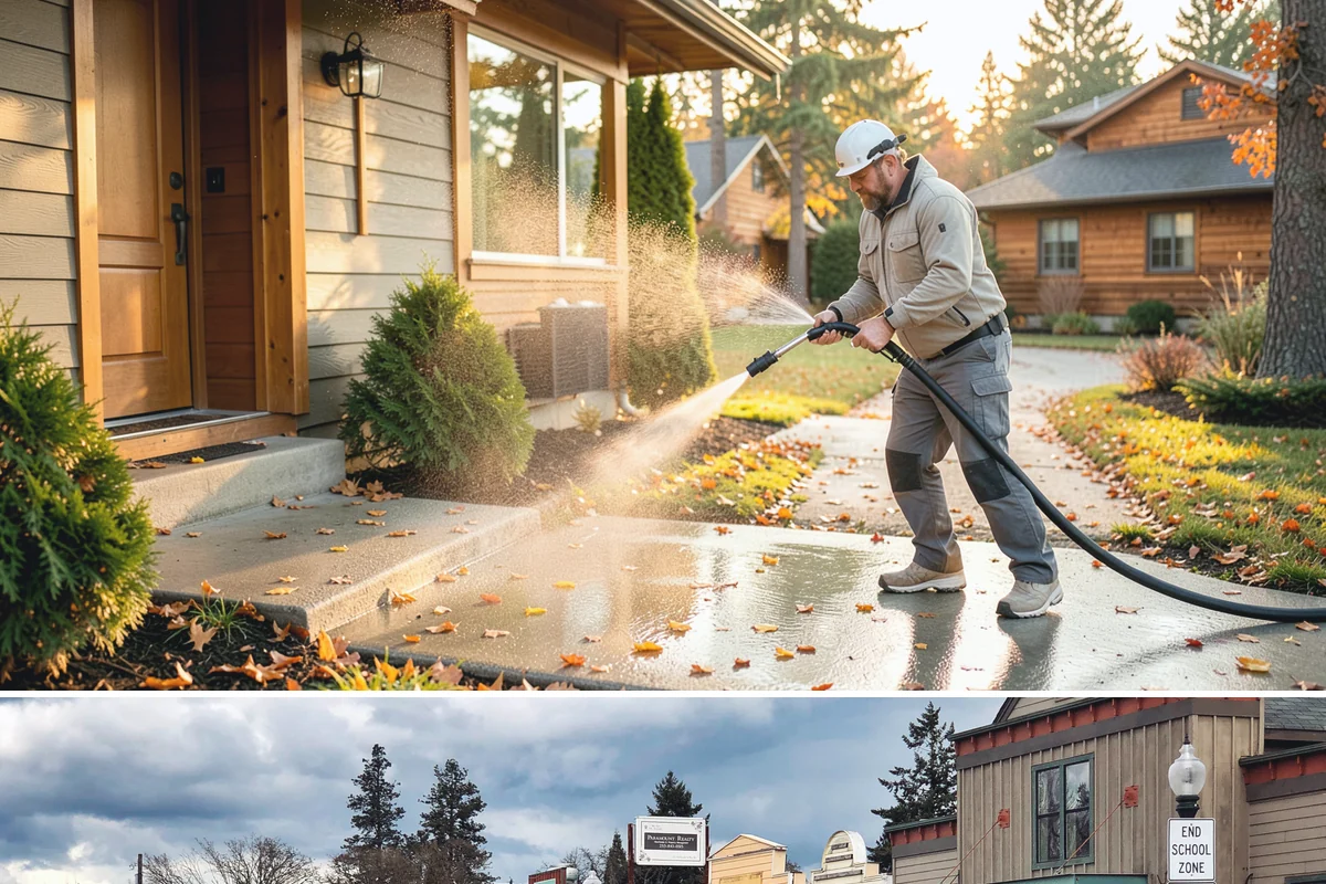 Roof Maintenance Cleaning in Roy, Pierce County, WA - Twice-yearly visits in spring and fall keep the roof ahead of the region's relentless growth cycle.