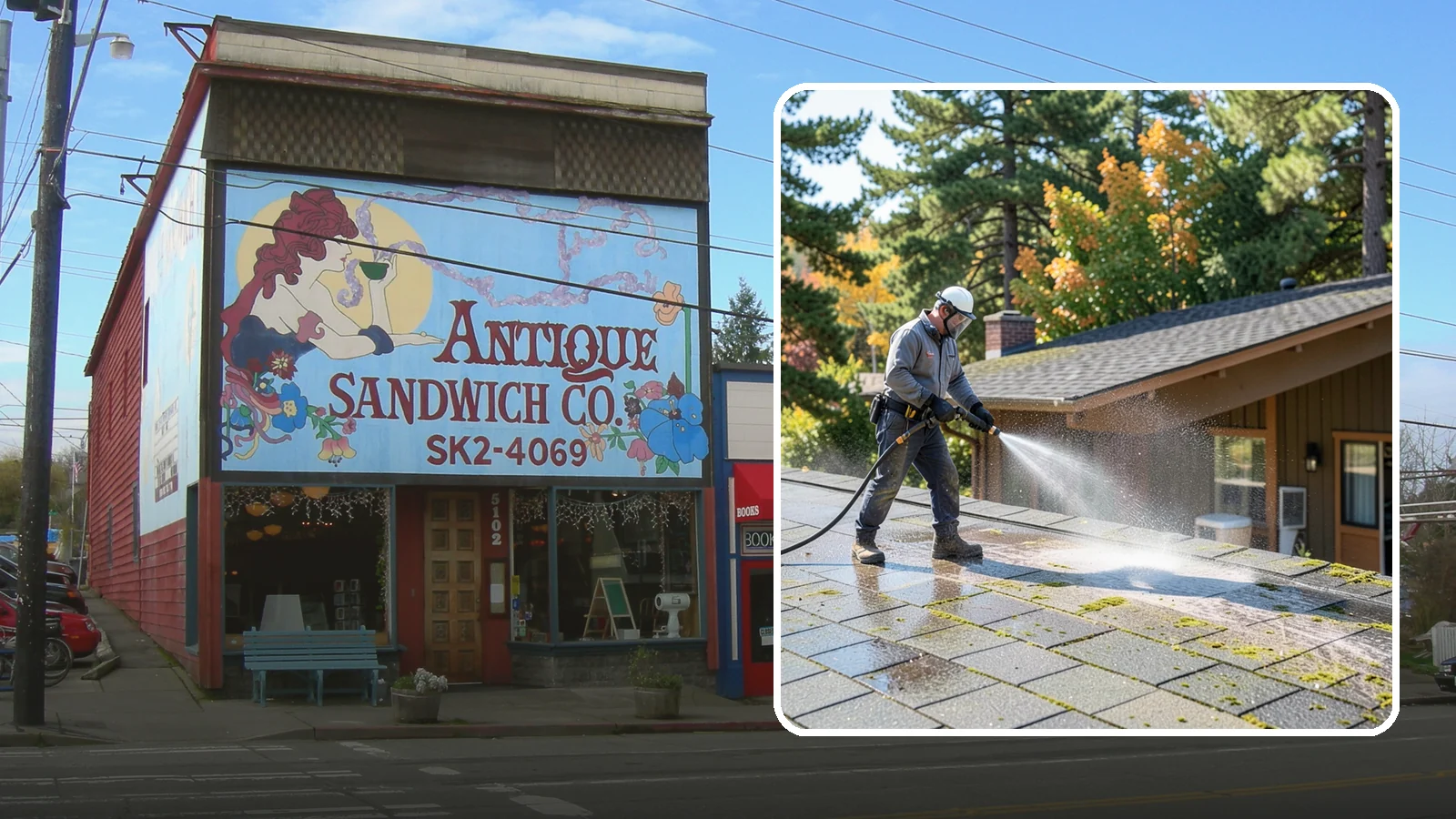 Roof Maintenance Cleaning in Ruston, Pierce County, WA - A recurring roof maintenance cleaning that keeps moss, algae, and debris in check across Washington's long wet season.