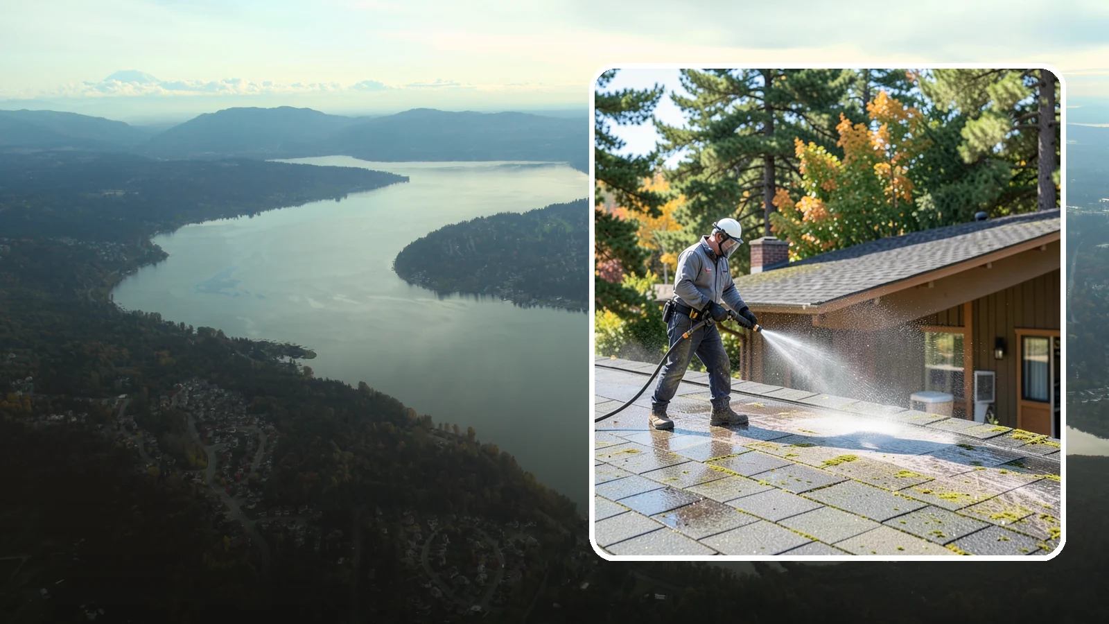 Roof Maintenance Cleaning in Sammamish, King County, WA - A recurring roof maintenance cleaning that keeps moss, algae, and debris in check across Washington's long wet season.