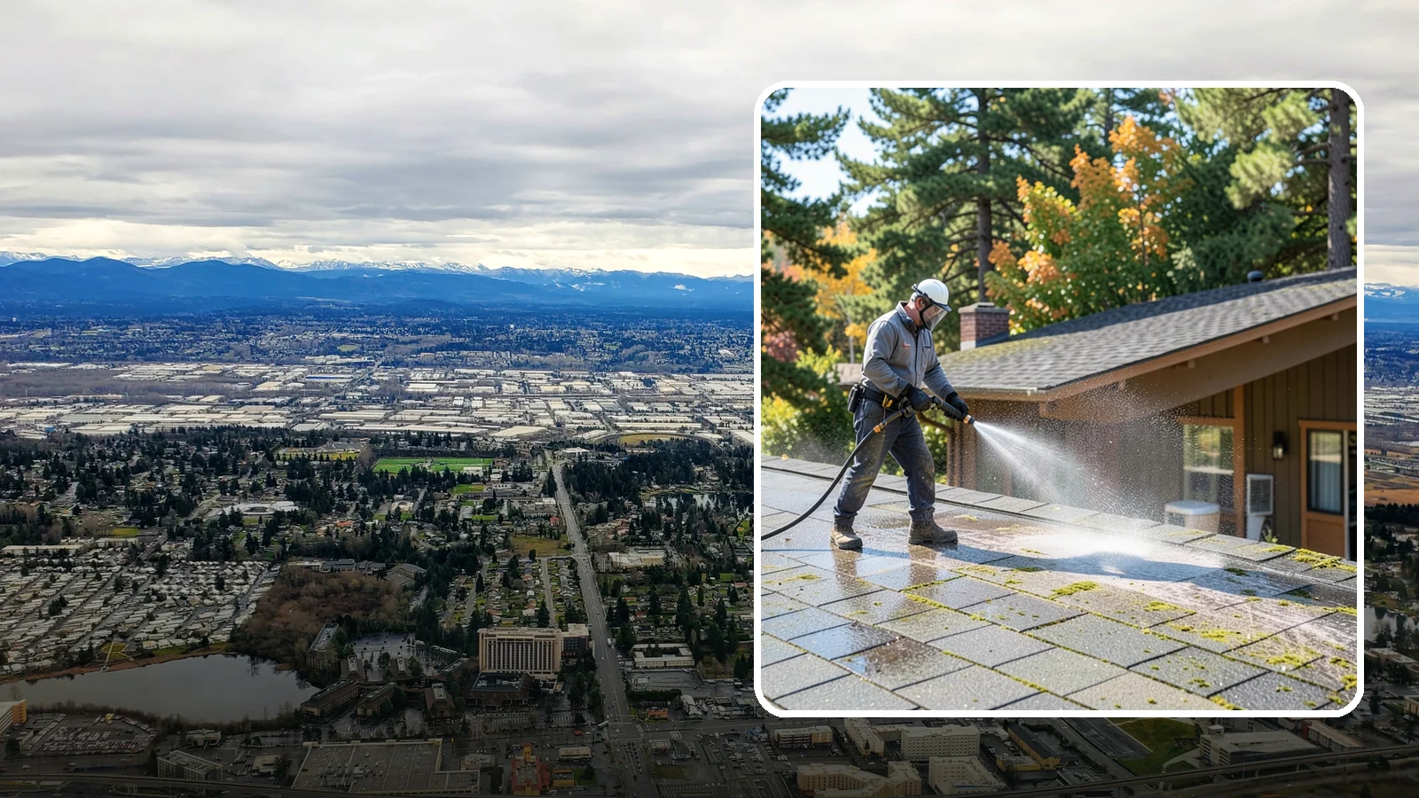 Roof Maintenance Cleaning in SeaTac, King County, WA - A recurring roof maintenance cleaning that keeps moss, algae, and debris in check across Washington's long wet season.