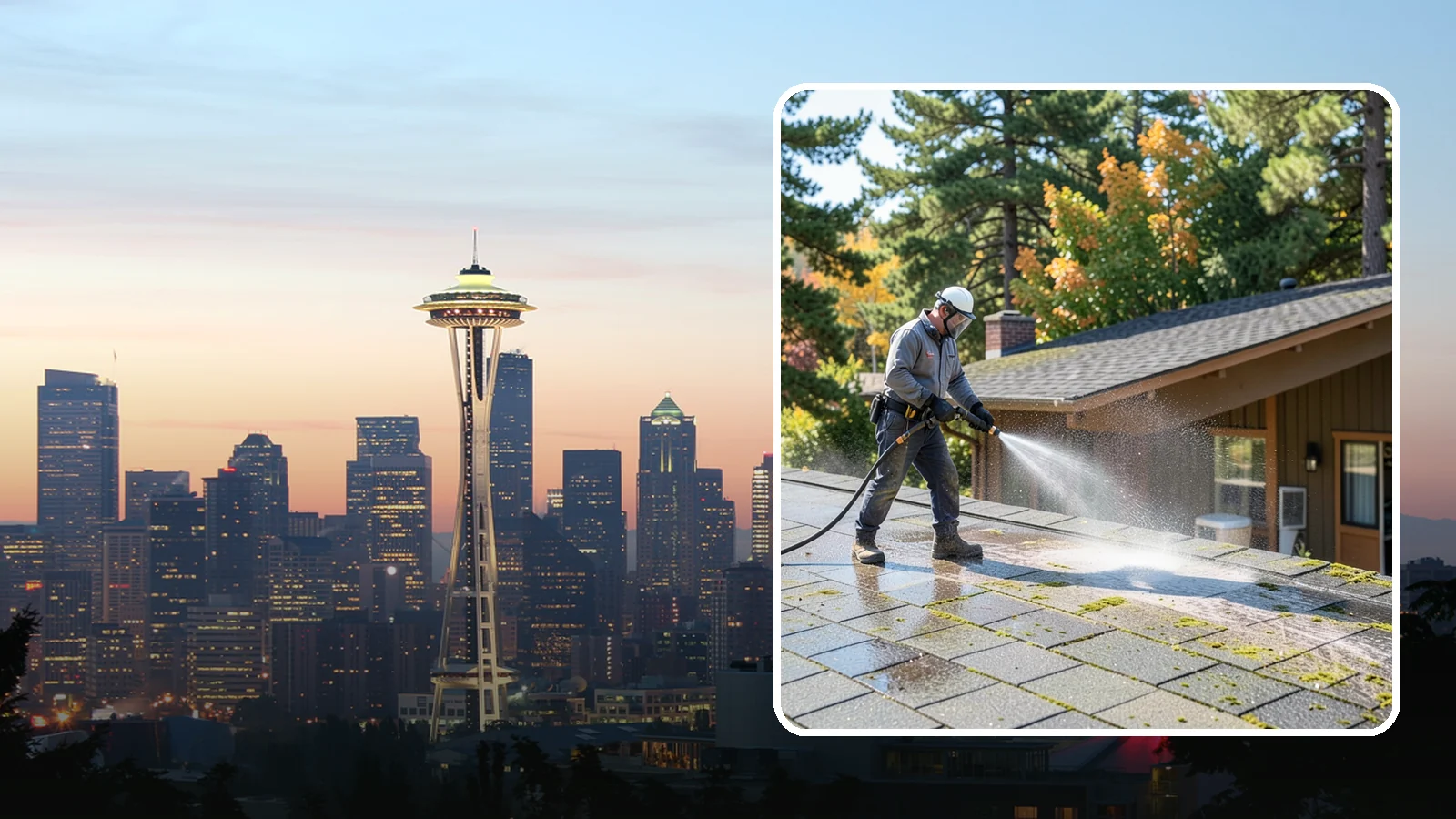 Roof Maintenance Cleaning in Seattle, King County, WA - A recurring roof maintenance cleaning that keeps moss, algae, and debris in check across Washington's long wet season.