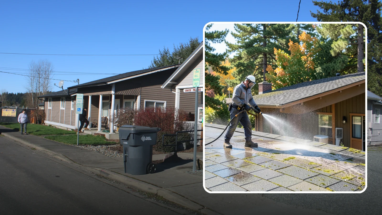 Roof Maintenance Cleaning in South Prairie, Pierce County, WA - A recurring roof maintenance cleaning that keeps moss, algae, and debris in check across Washington's long wet season.