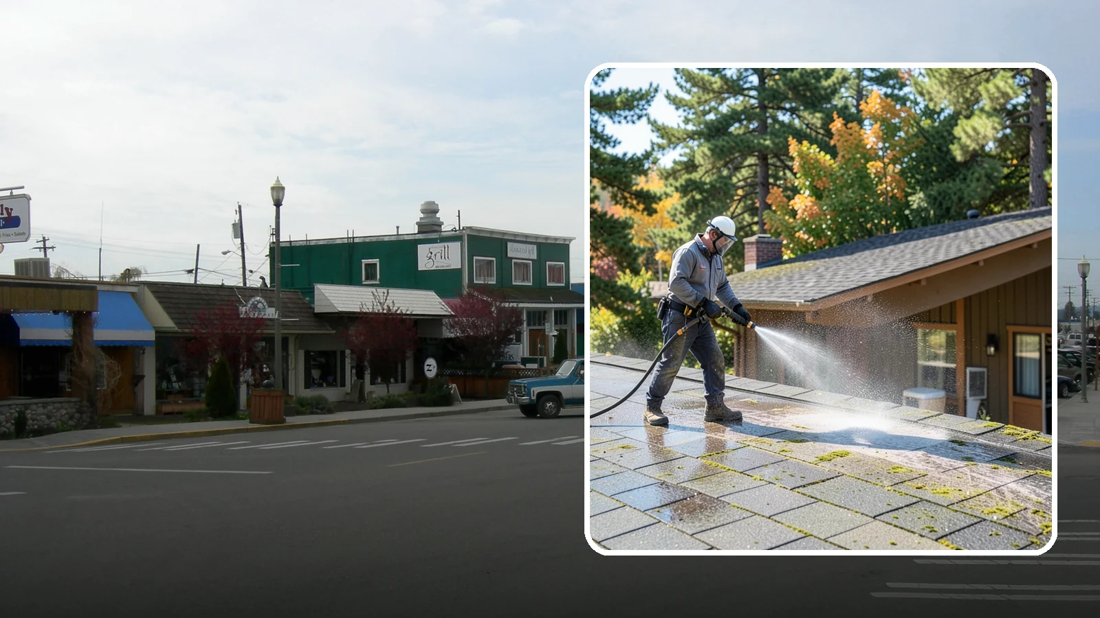 Roof Maintenance Cleaning in Stanwood, Snohomish County, WA - A recurring roof maintenance cleaning that keeps moss, algae, and debris in check across Washington's long wet season.