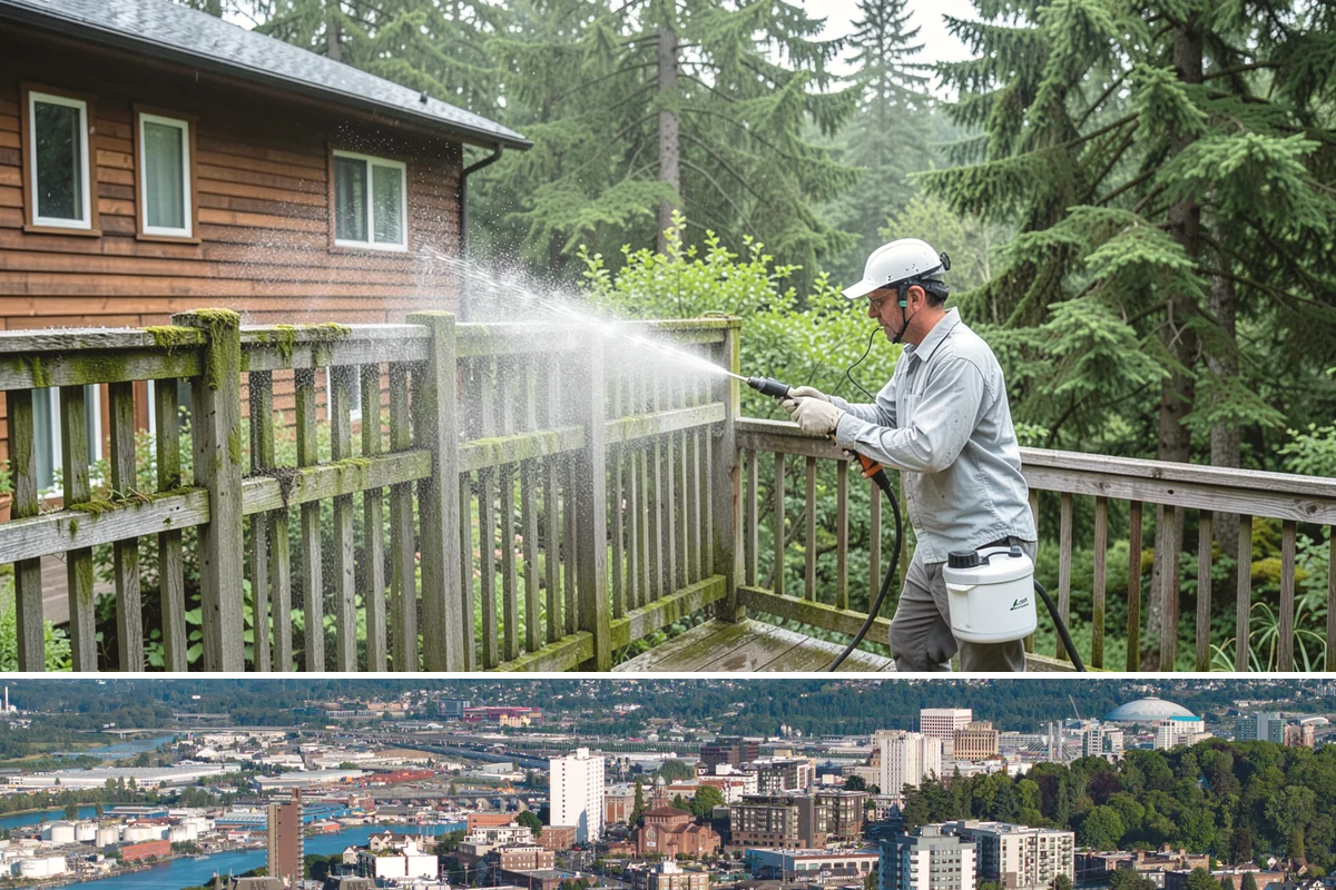 Roof Maintenance Cleaning in Tacoma, Pierce County, WA - Twice-yearly visits in spring and fall keep the roof ahead of the region's relentless growth cycle.