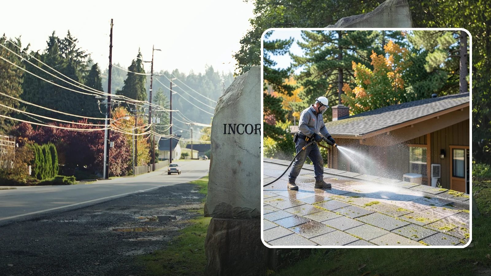 Roof Maintenance Cleaning in Wilkeson, Pierce County, WA - A recurring roof maintenance cleaning that keeps moss, algae, and debris in check across Washington's long wet season.