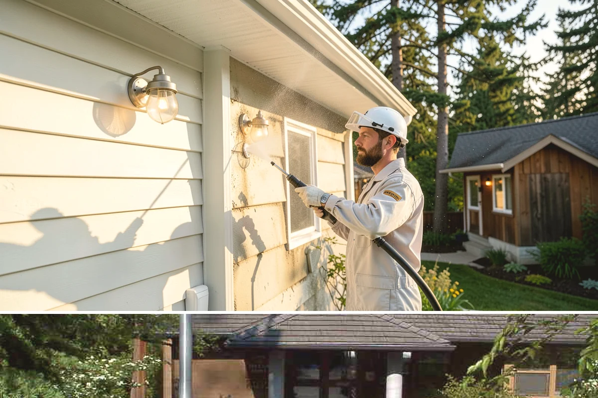 Roof Maintenance Cleaning in Yarrow Point, King County, WA - Twice-yearly visits in spring and fall keep the roof ahead of the region's relentless growth cycle.