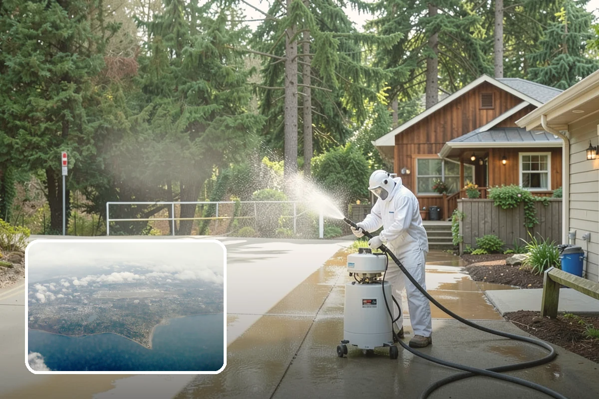 Roof Mildew Treatment in Burien, King County, WA - Kills mildew at the source rather than hiding it