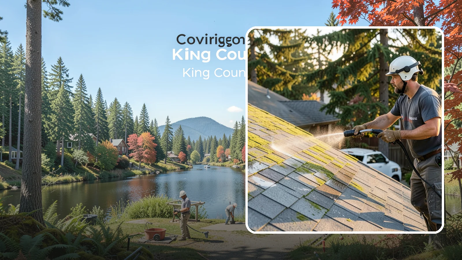 Roof Mildew Treatment in Covington, King County, WA - A roof mildew treatment that kills fungal growth and clears the musty discoloration common in shaded Northwest homes.