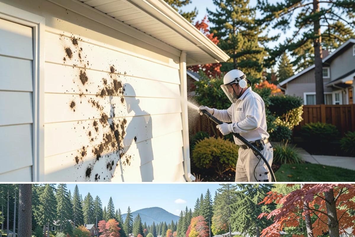 Roof Mildew Treatment in Covington, King County, WA - Apply mildew treatments in summer when warmth and dryness reinforce the fungicide's effect.