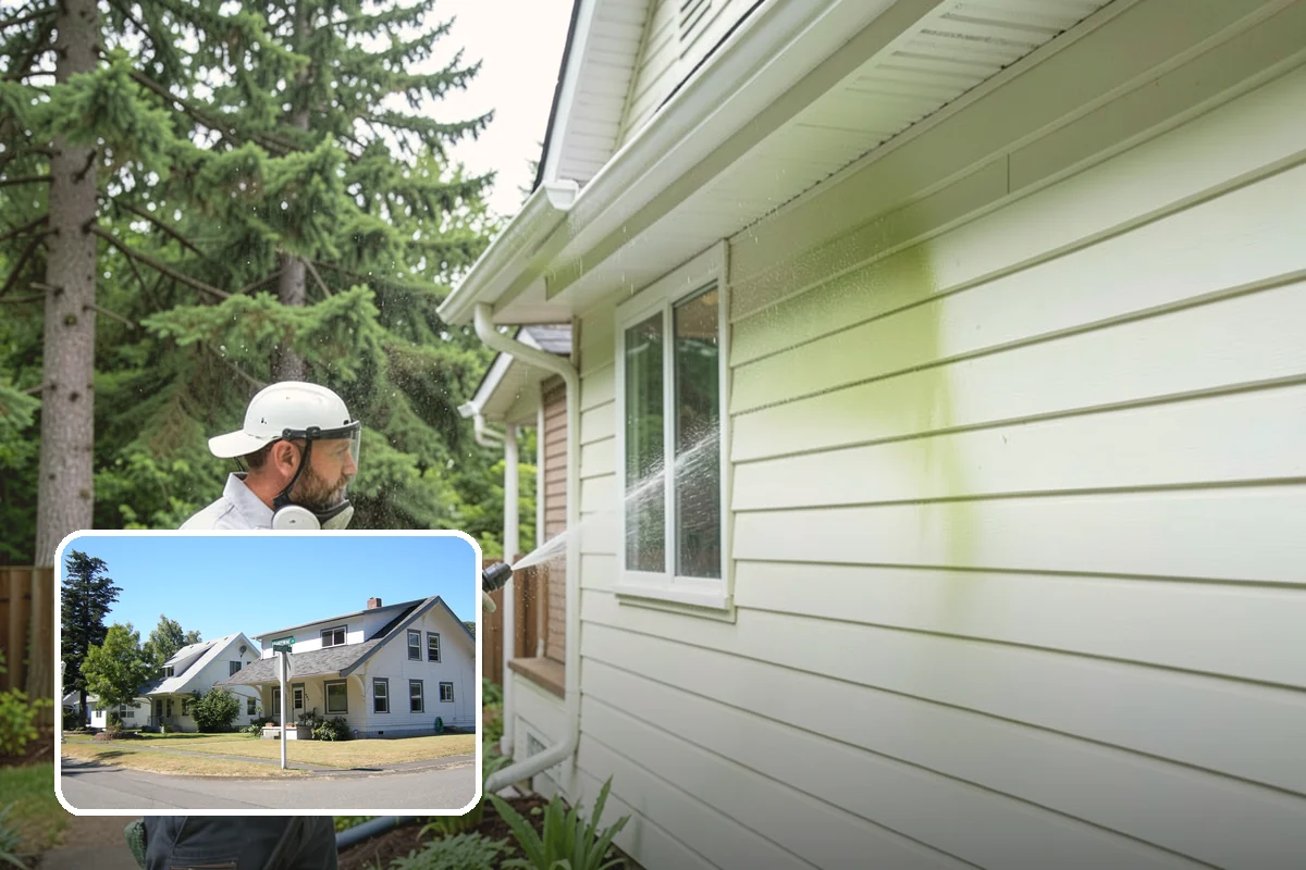 Roof Mildew Treatment in DuPont, Pierce County, WA - Kills mildew at the source rather than hiding it