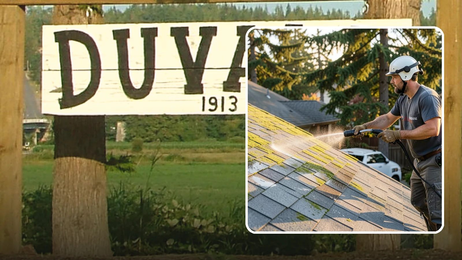 Roof Mildew Treatment in Duvall, King County, WA - A roof mildew treatment that kills fungal growth and clears the musty discoloration common in shaded Northwest homes.