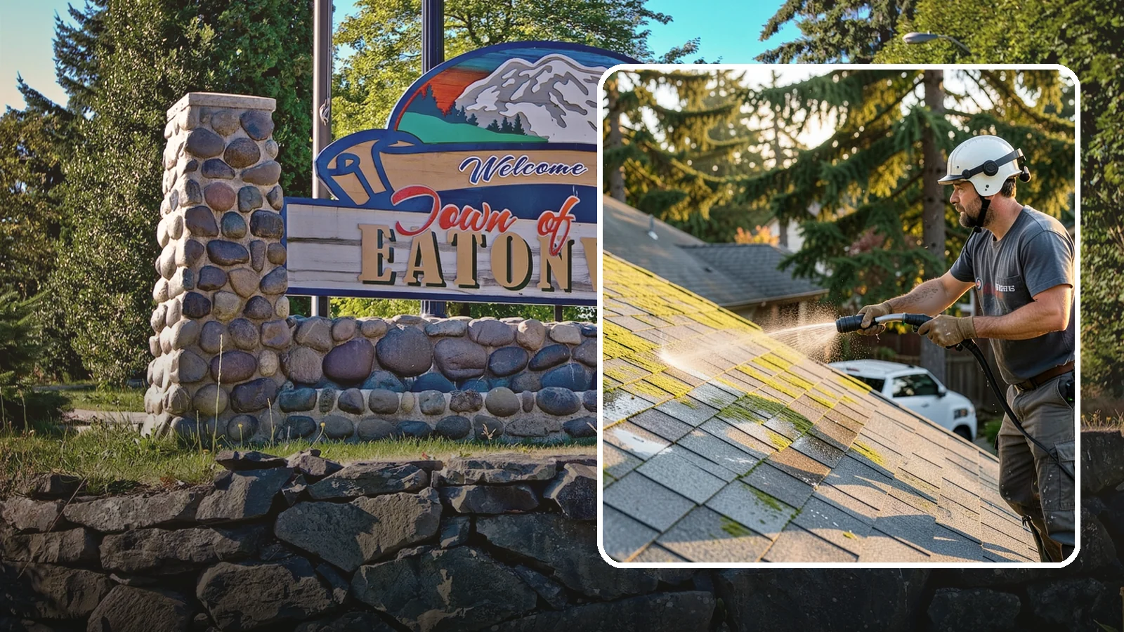 Roof Mildew Treatment in Eatonville, Pierce County, WA - A roof mildew treatment that kills fungal growth and clears the musty discoloration common in shaded Northwest homes.