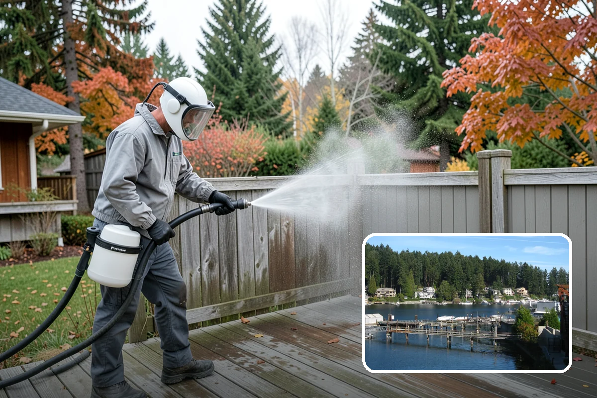 Roof Mildew Treatment in Gig Harbor, Pierce County, WA - Kills mildew at the source rather than hiding it