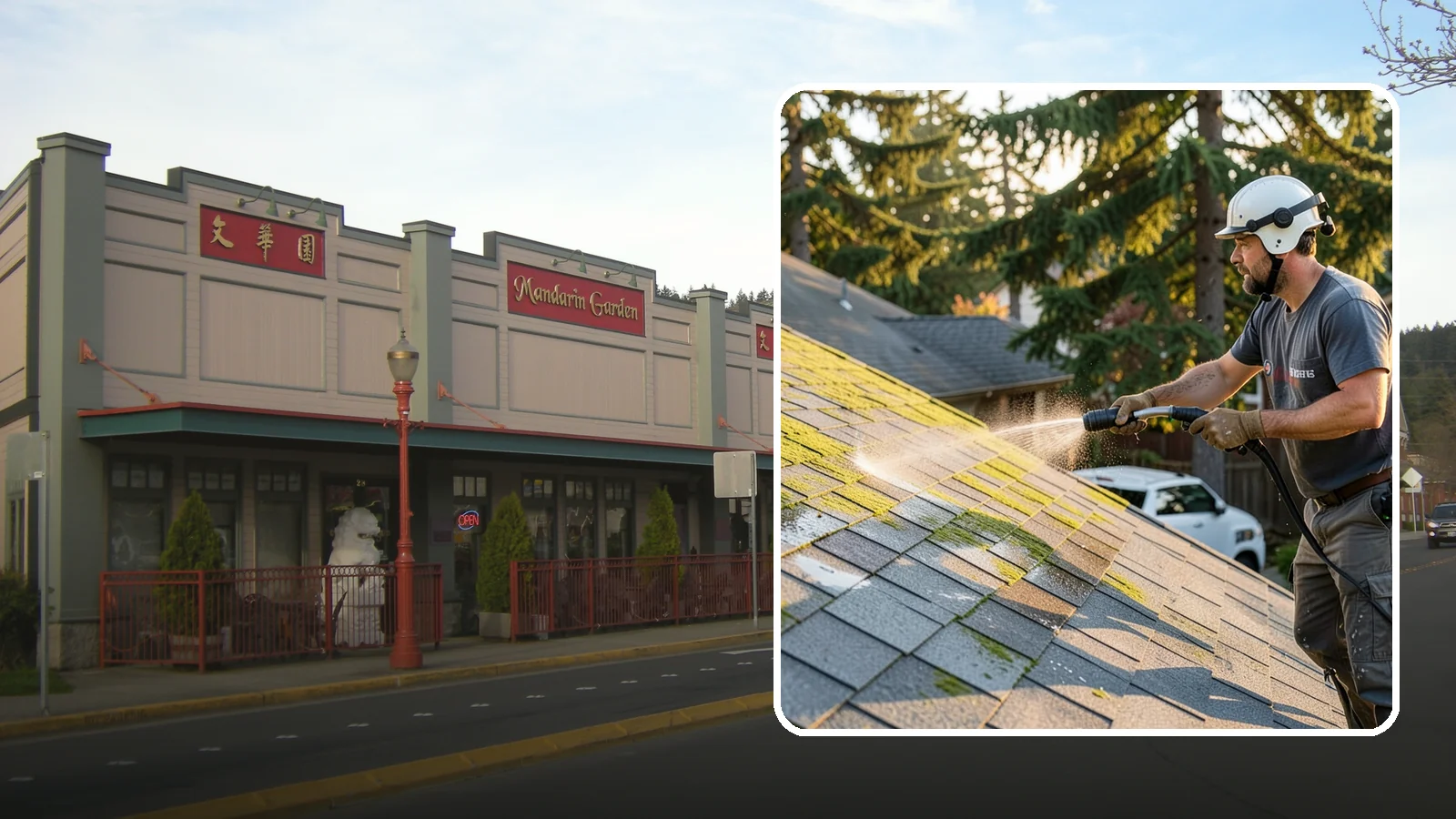 Roof Mildew Treatment in Issaquah, King County, WA - A roof mildew treatment that kills fungal growth and clears the musty discoloration common in shaded Northwest homes.
