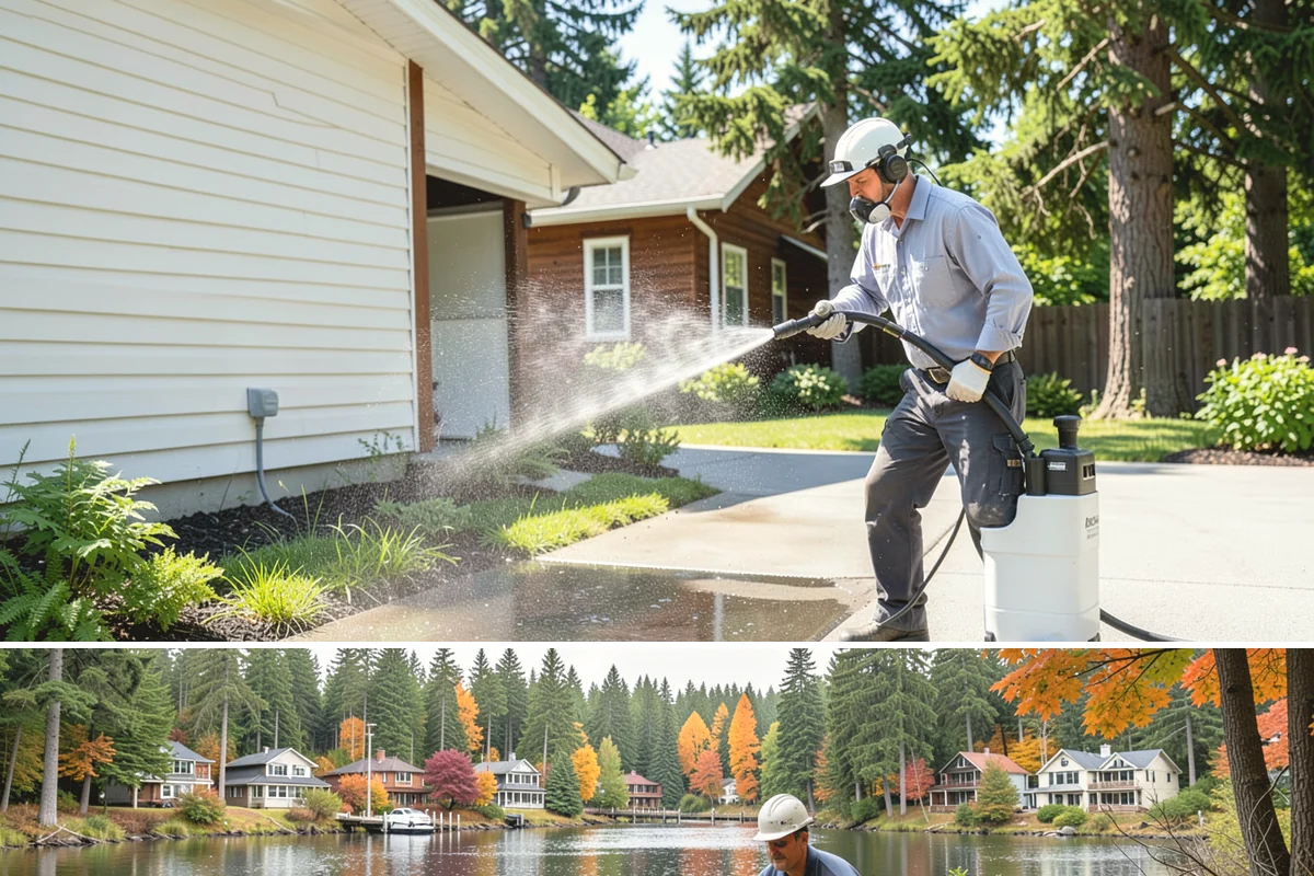 Roof Mildew Treatment in La Conner, Skagit County, WA - Apply mildew treatments in summer when warmth and dryness reinforce the fungicide's effect.