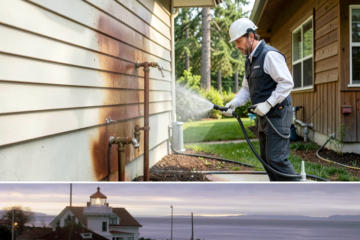 Roof Mildew Treatment in Mukilteo, Snohomish County, WA - Apply mildew treatments in summer when warmth and dryness reinforce the fungicide's effect.
