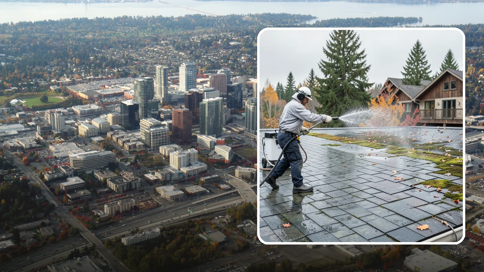 Roof Mold Removal in Bellevue, King County, WA - Roof mold removal that eliminates dark fungal colonies and the trapped moisture feeding them.