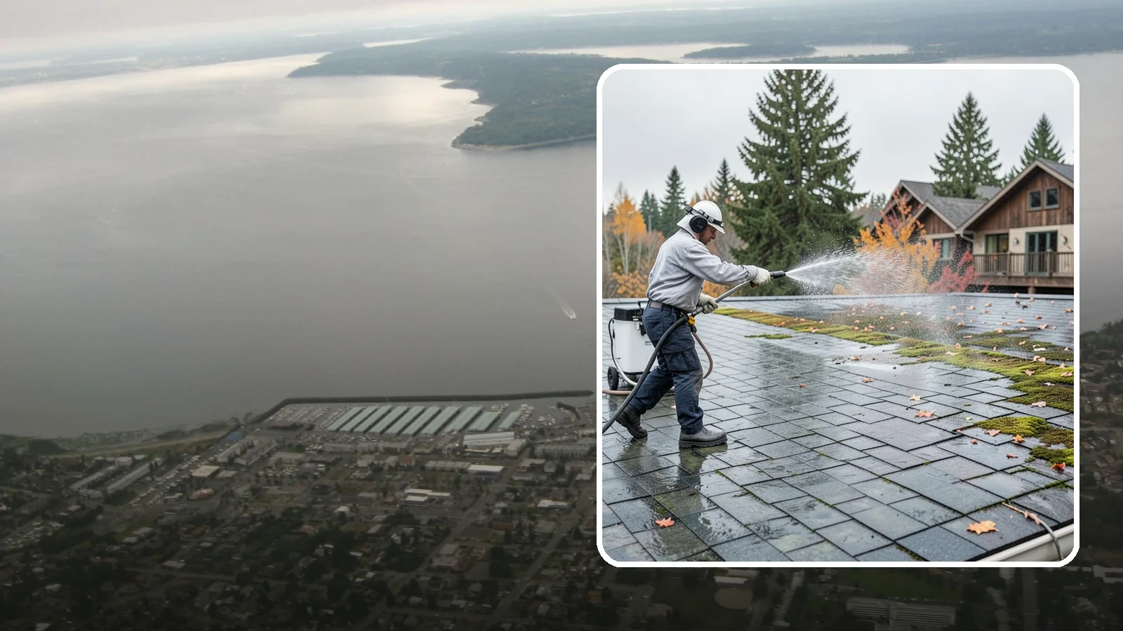 Roof Mold Removal in Des Moines, King County, WA - Roof mold removal that eliminates dark fungal colonies and the trapped moisture feeding them.