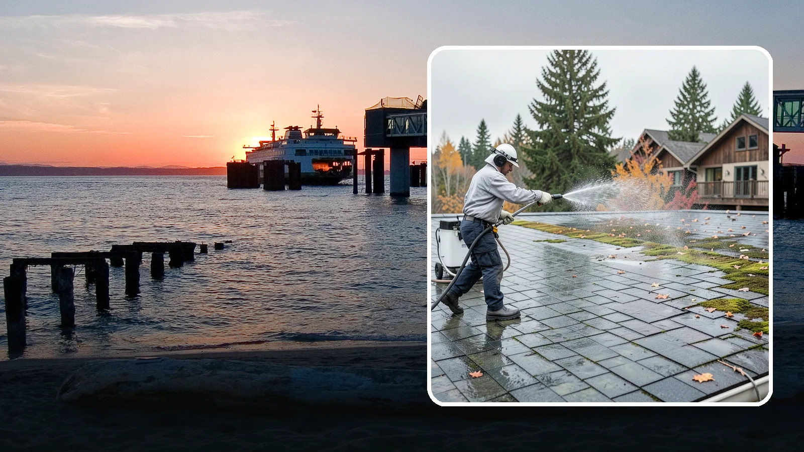Roof Mold Removal in Edmonds, Snohomish County, WA - Roof mold removal that eliminates dark fungal colonies and the trapped moisture feeding them.