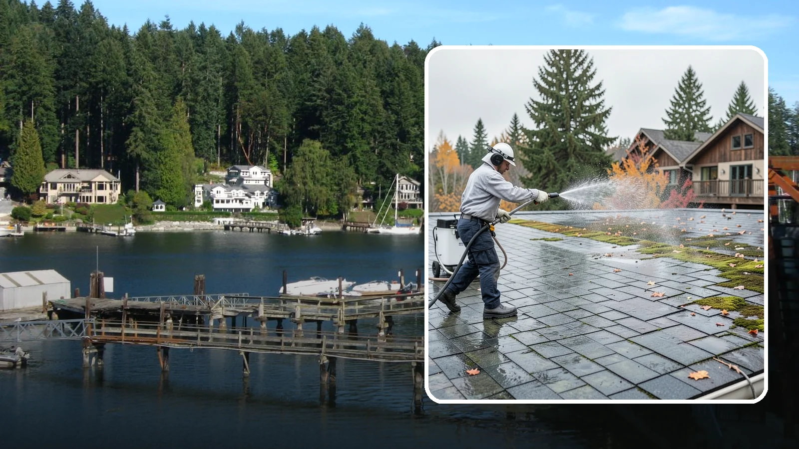 Roof Mold Removal in Gig Harbor, Pierce County, WA - Roof mold removal that eliminates dark fungal colonies and the trapped moisture feeding them.