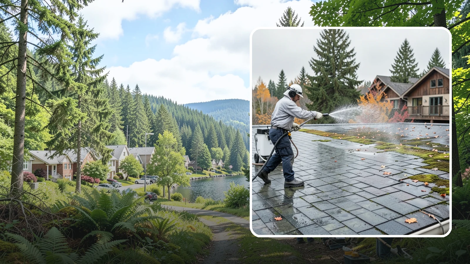 Roof Mold Removal in Lake Forest Park, King County, WA - Roof mold removal that eliminates dark fungal colonies and the trapped moisture feeding them.