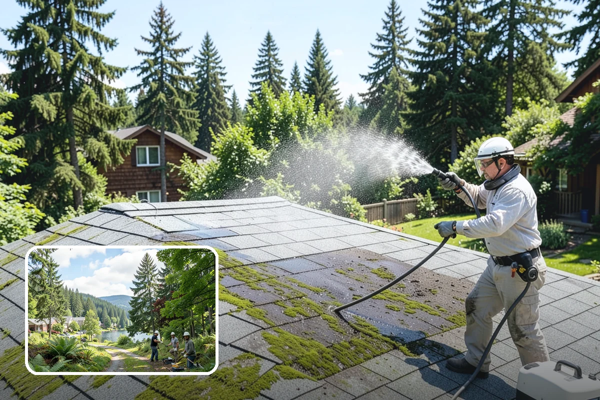 Roof Mold Removal in Lake Forest Park, King County, WA - Eliminates dark mold colonies and their odor