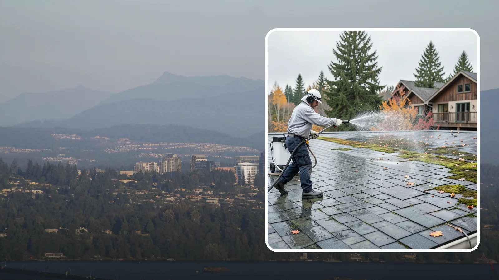 Roof Mold Removal in Medina, King County, WA - Roof mold removal that eliminates dark fungal colonies and the trapped moisture feeding them.