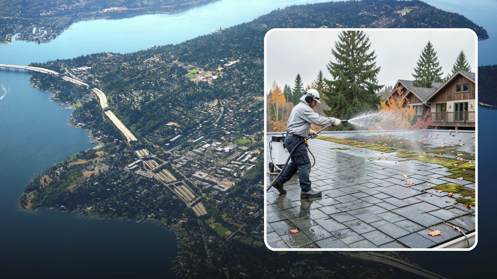 Roof Mold Removal in Mercer Island, King County, WA - Roof mold removal that eliminates dark fungal colonies and the trapped moisture feeding them.