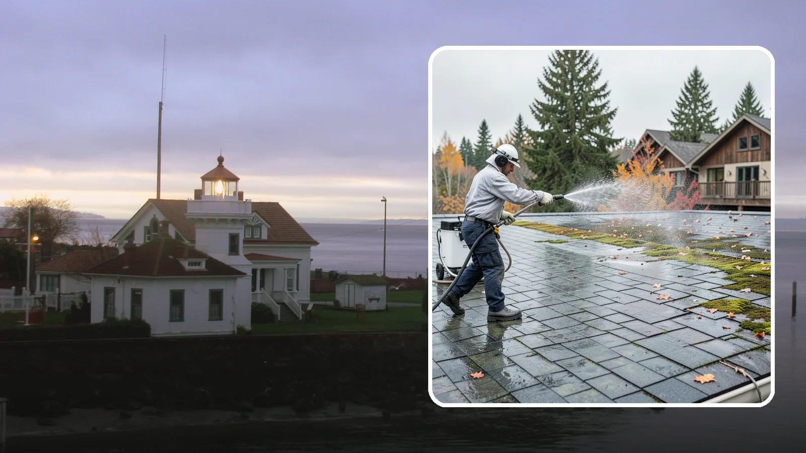 Roof Mold Removal in Mukilteo, Snohomish County, WA - Roof mold removal that eliminates dark fungal colonies and the trapped moisture feeding them.