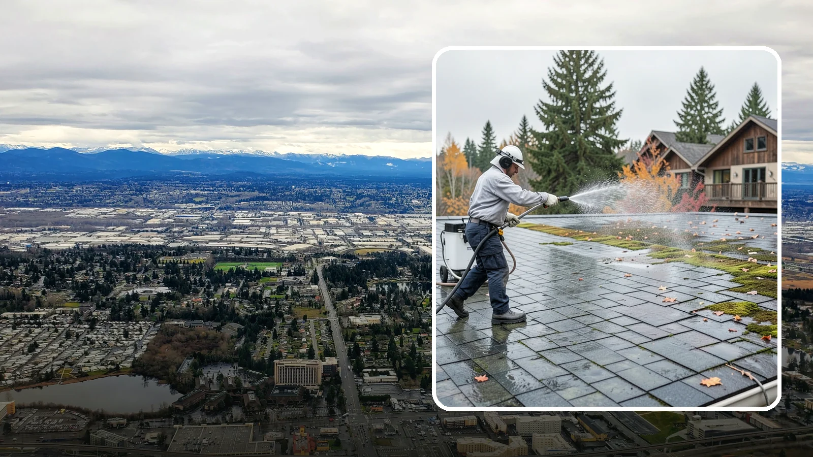 Roof Mold Removal in SeaTac, King County, WA - Roof mold removal that eliminates dark fungal colonies and the trapped moisture feeding them.