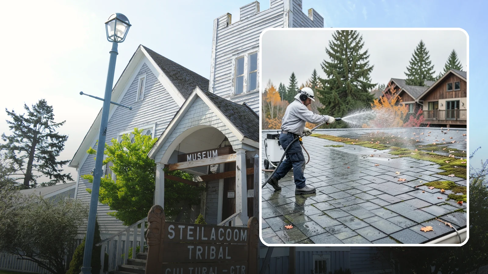 Roof Mold Removal in Steilacoom, Pierce County, WA - Roof mold removal that eliminates dark fungal colonies and the trapped moisture feeding them.