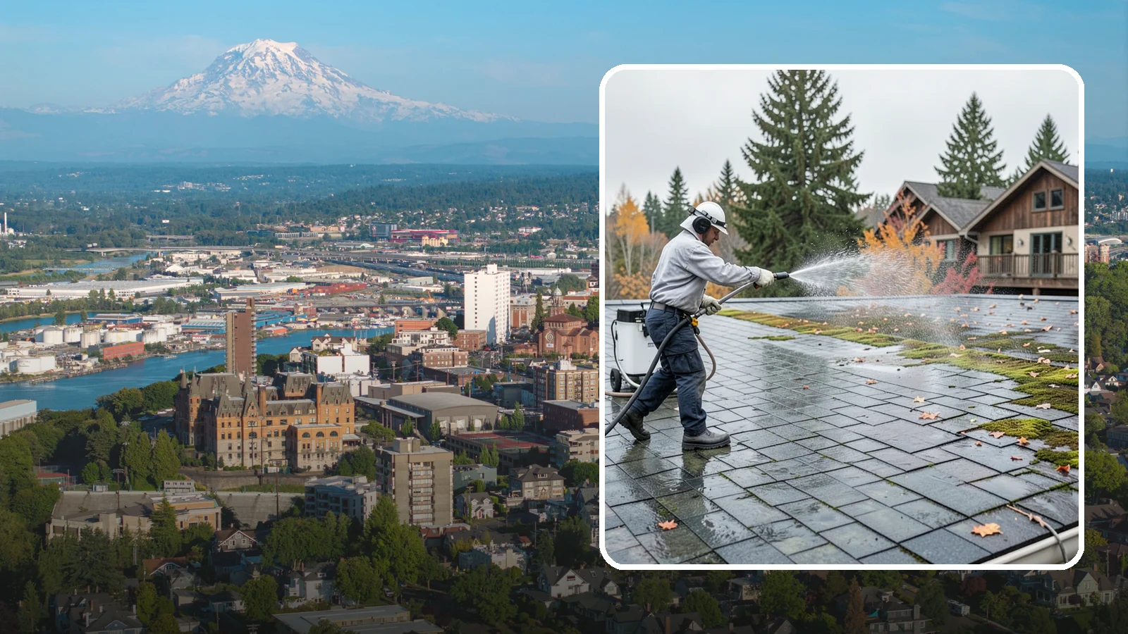 Roof Mold Removal in Tacoma, Pierce County, WA - Roof mold removal that eliminates dark fungal colonies and the trapped moisture feeding them.