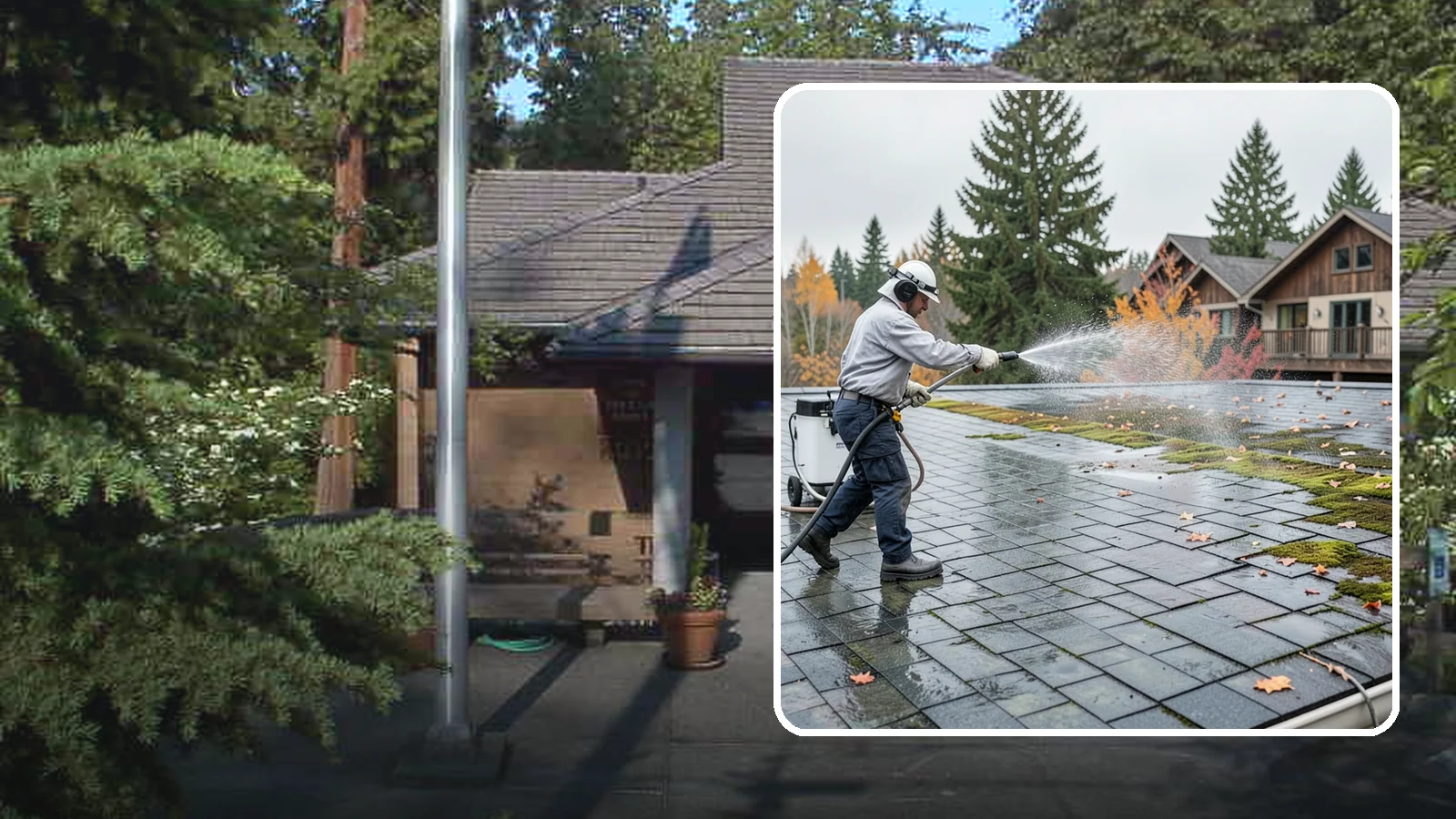 Roof Mold Removal in Yarrow Point, King County, WA - Roof mold removal that eliminates dark fungal colonies and the trapped moisture feeding them.