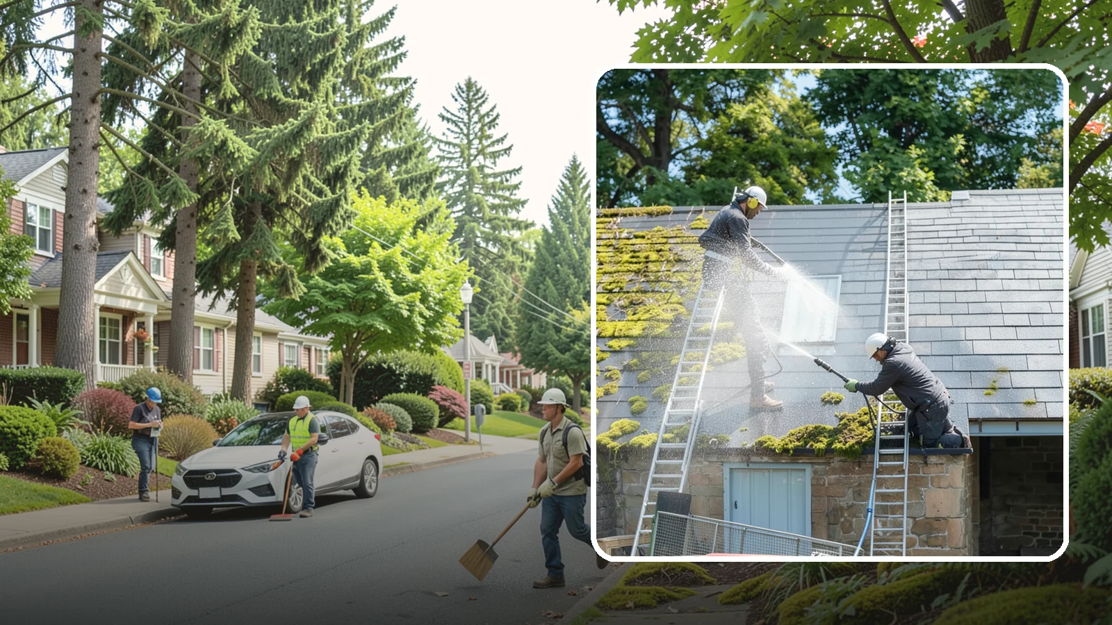 Roof Moss Removal in Beaux Arts Village, King County, WA - Targeted moss removal that clears thick colonies from Washington roofs and treats the surface to slow regrowth.