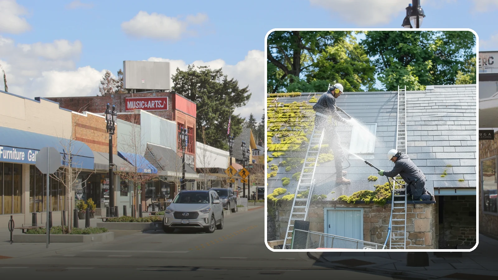 Roof Moss Removal in Bothell, King County, WA - Targeted moss removal that clears thick colonies from Washington roofs and treats the surface to slow regrowth.