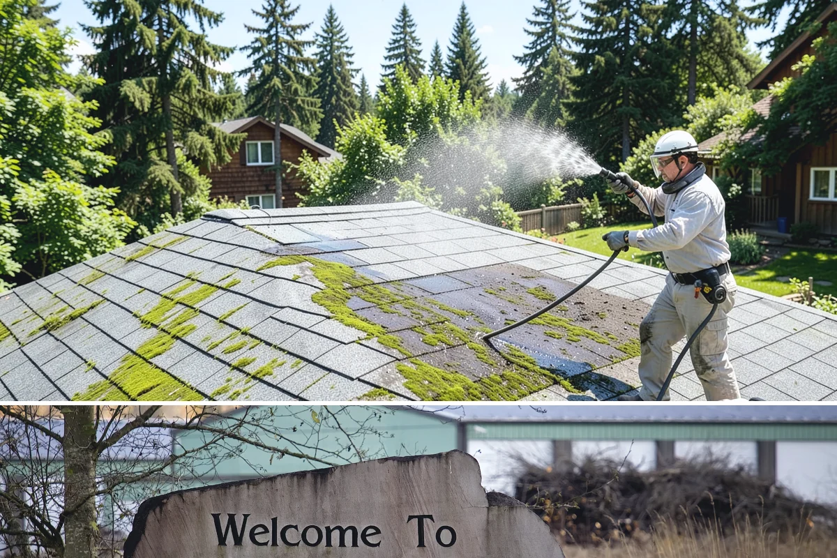 Roof Moss Removal in Buckley, Pierce County, WA - Treat moss in late summer or early fall so it dies off before winter rains fuel new growth.
