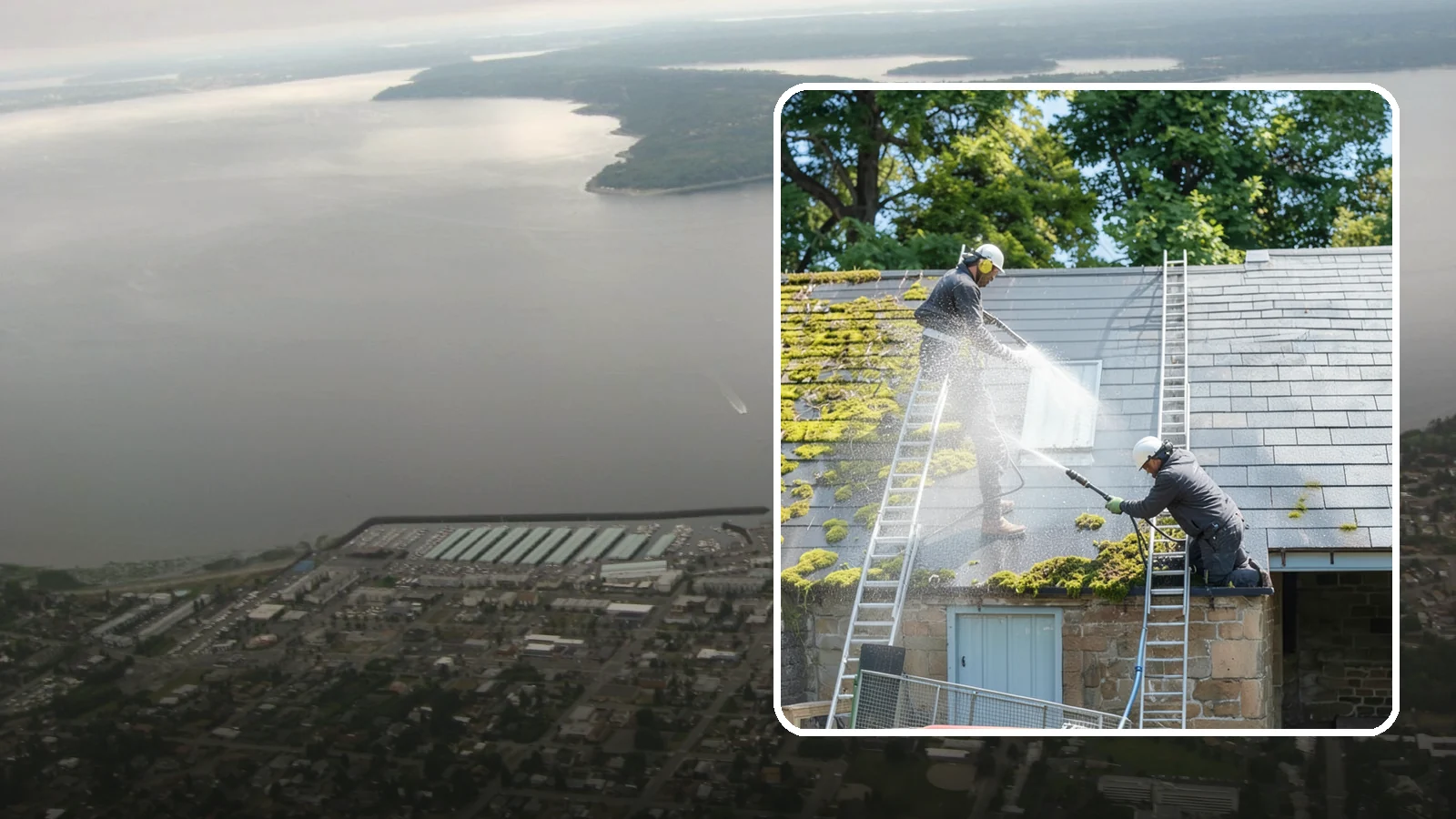 Roof Moss Removal in Des Moines, King County, WA - Targeted moss removal that clears thick colonies from Washington roofs and treats the surface to slow regrowth.