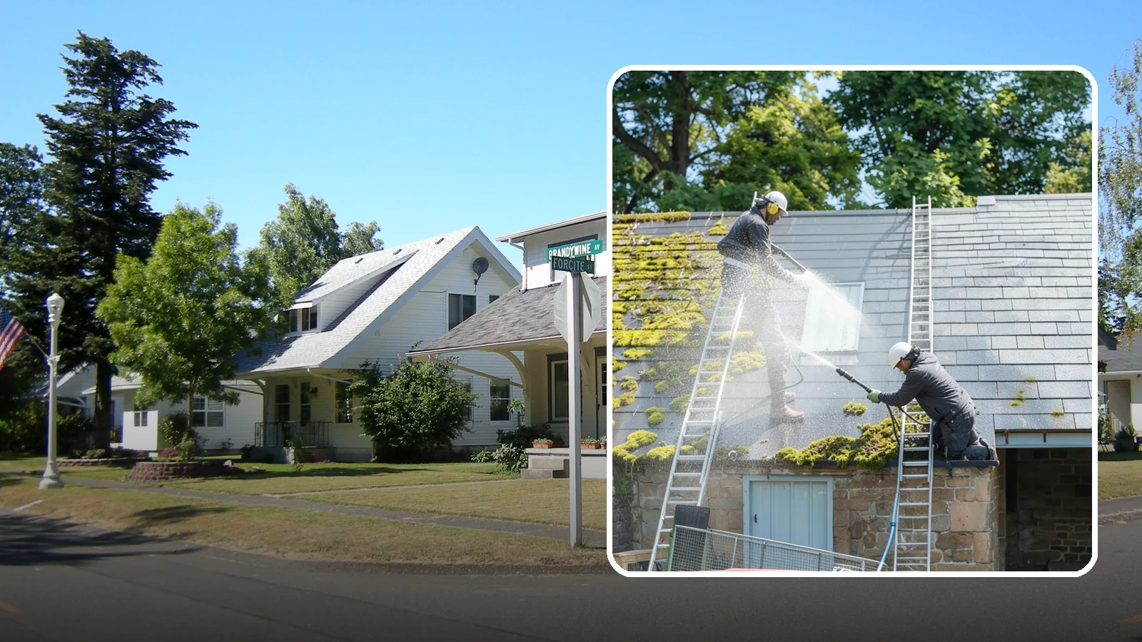 Roof Moss Removal in DuPont, Pierce County, WA - Targeted moss removal that clears thick colonies from Washington roofs and treats the surface to slow regrowth.