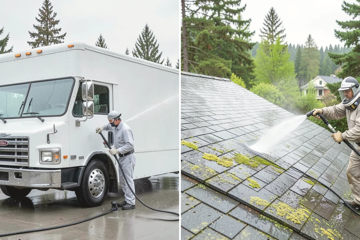 Roof Moss Removal in Edgewood, Pierce County, WA - Survey moss coverage and locate the heaviest colonies