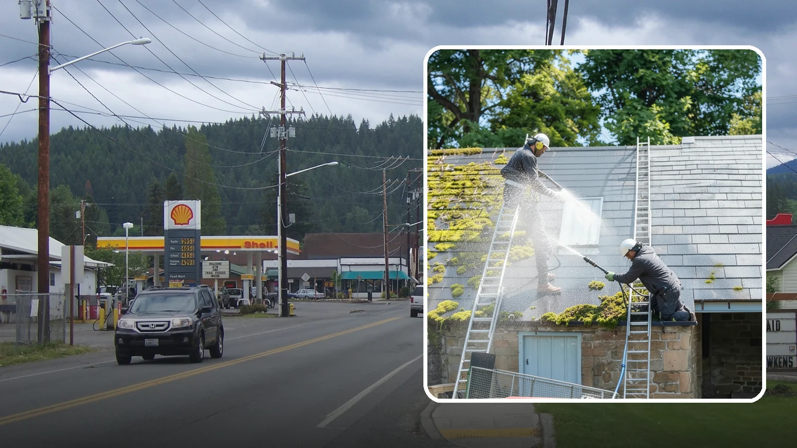 Roof Moss Removal in Granite Falls, Snohomish County, WA - Targeted moss removal that clears thick colonies from Washington roofs and treats the surface to slow regrowth.