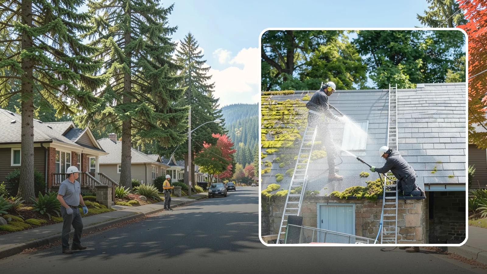 Roof Moss Removal in Hunts Point, King County, WA - Targeted moss removal that clears thick colonies from Washington roofs and treats the surface to slow regrowth.