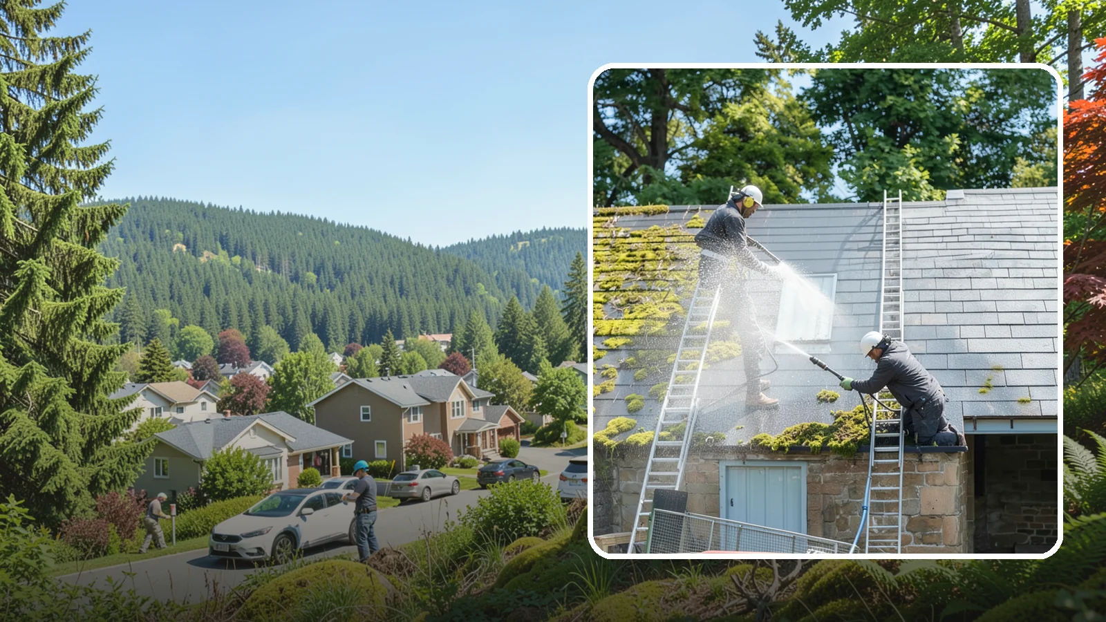 Roof Moss Removal in Index, Snohomish County, WA - Targeted moss removal that clears thick colonies from Washington roofs and treats the surface to slow regrowth.