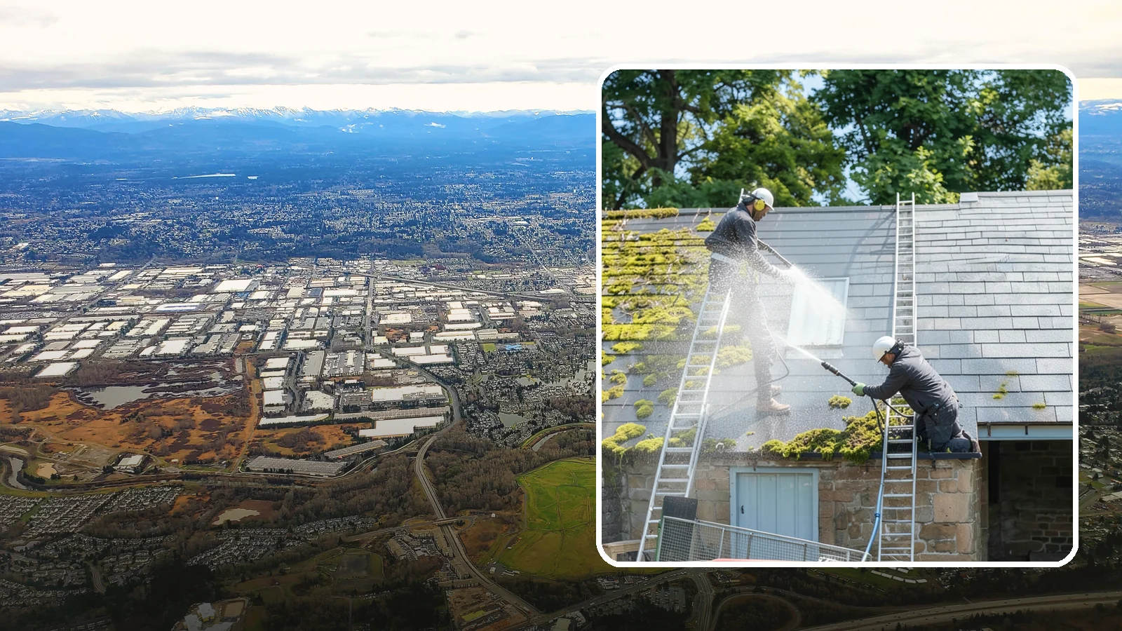 Roof Moss Removal in Kent, King County, WA - Targeted moss removal that clears thick colonies from Washington roofs and treats the surface to slow regrowth.