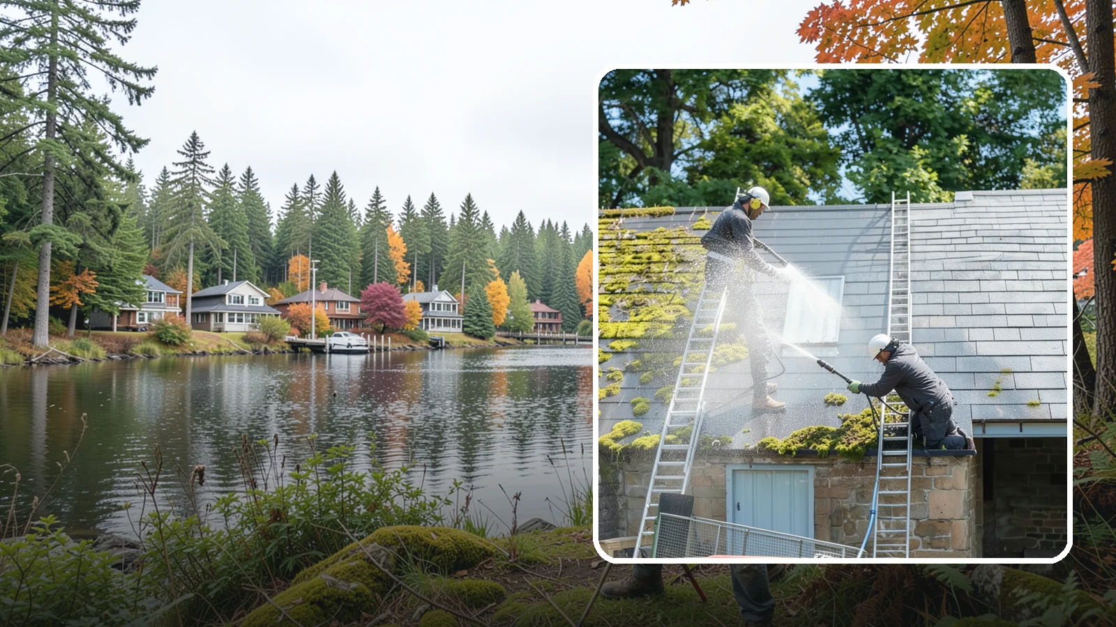Roof Moss Removal in La Conner, Skagit County, WA - Targeted moss removal that clears thick colonies from Washington roofs and treats the surface to slow regrowth.